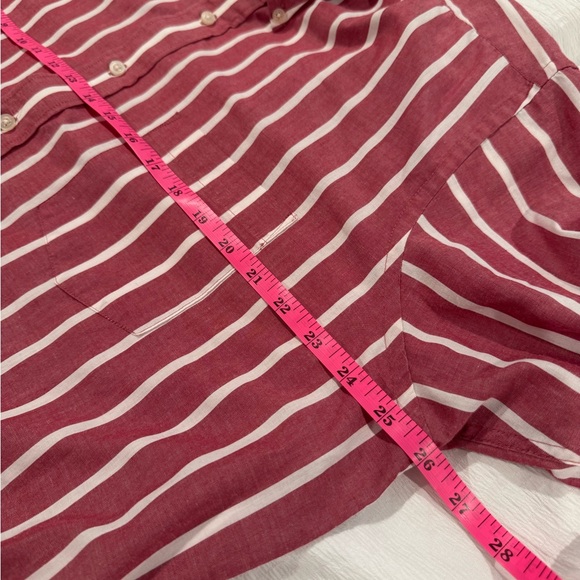 Vintage Red and White Striped Men's Shirt - Picture 2 of 5